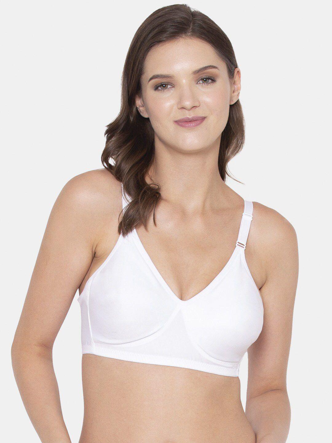 souminie white cotton seamless bra ss-903-02-wh