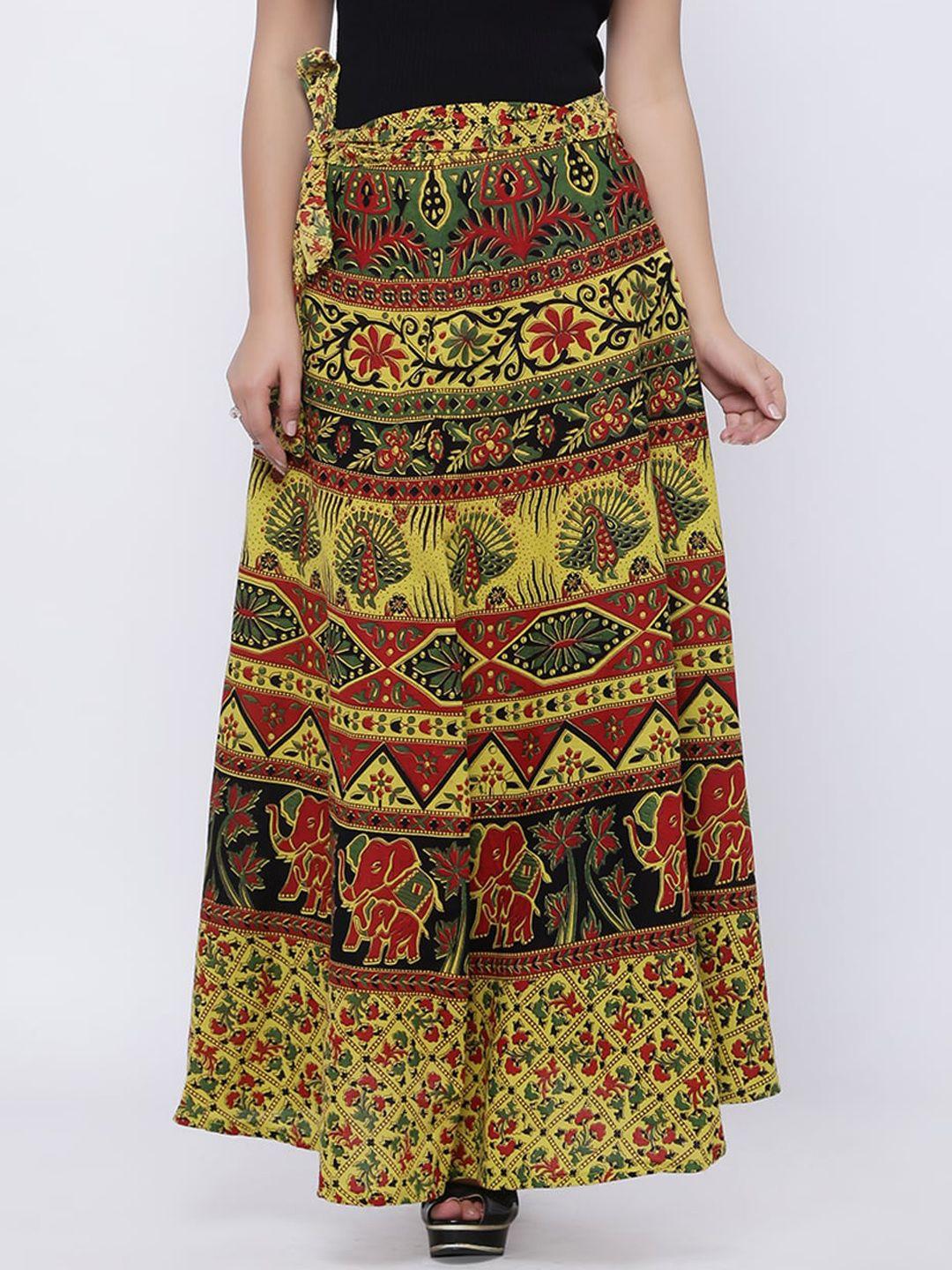 soundarya printed cotton flared maxi skirts