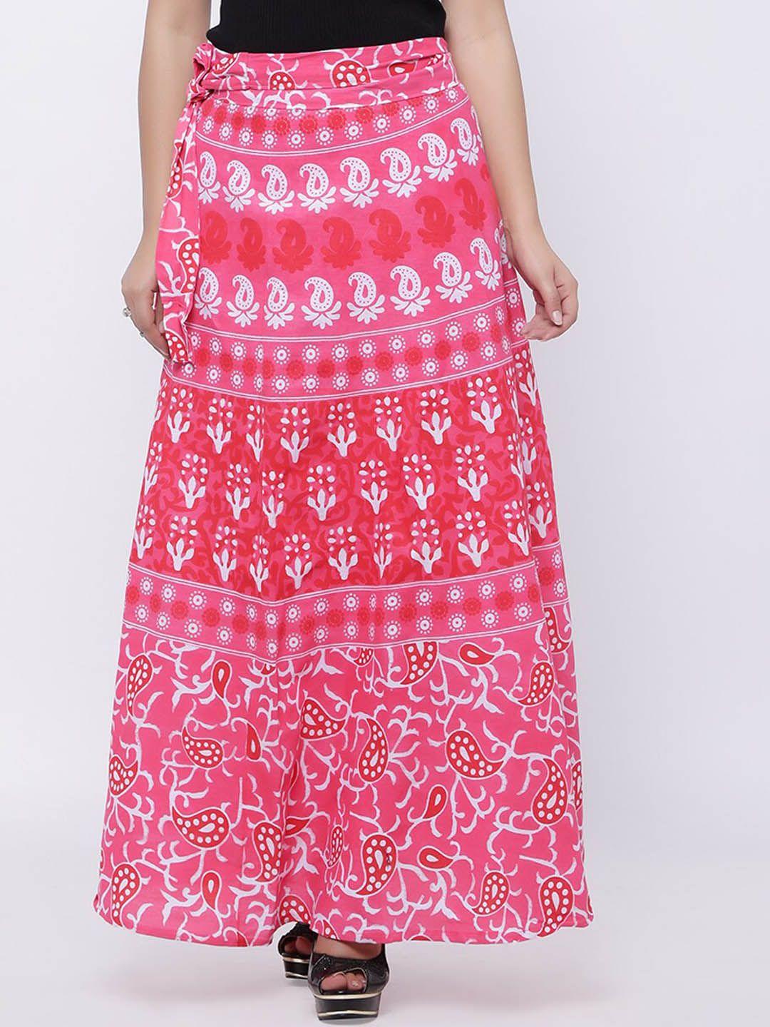 soundarya women printed cotton wrap-around maxi skirt