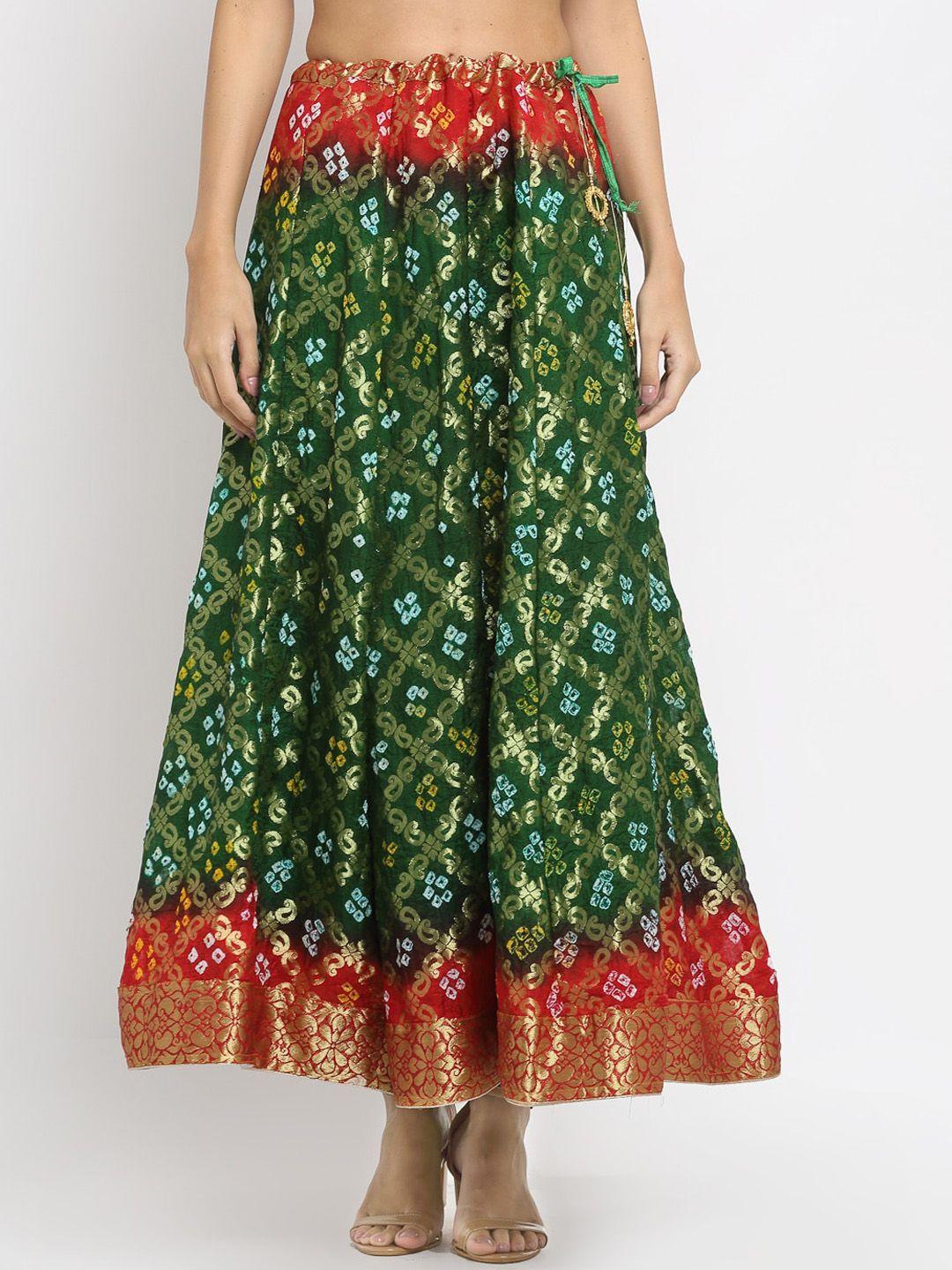 soundarya woven-design flared maxi skirt