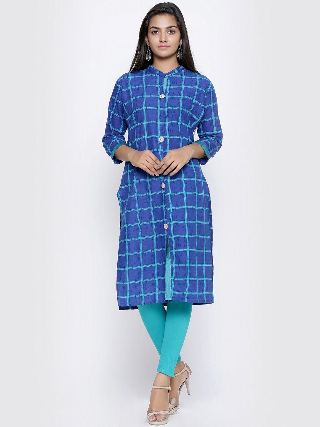 soundarya checked cotton kurta