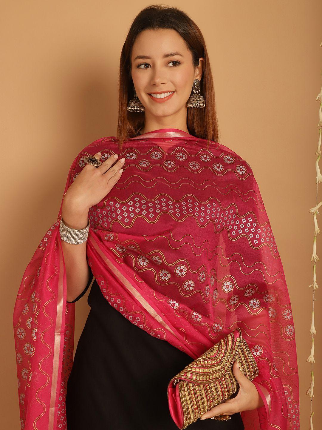 soundarya ethnic motifs printed banarasi silk dupatta