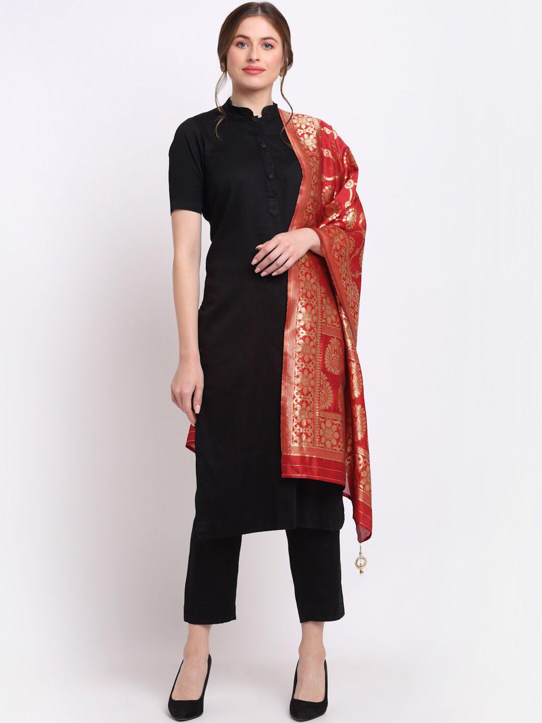 soundarya ethnic motifs woven design art silk dupatta with zari