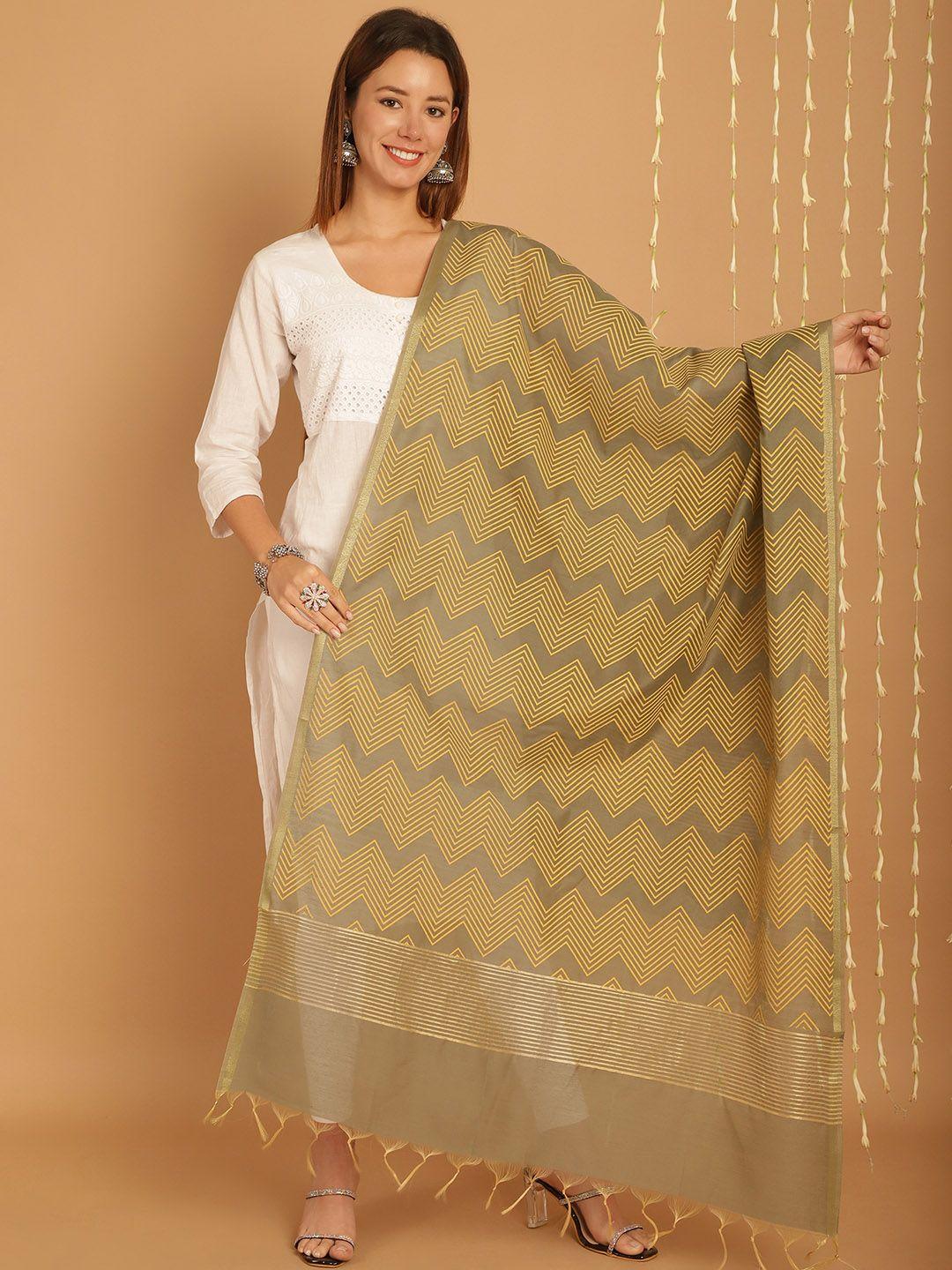 soundarya geometric printed banarasi silk dupatta