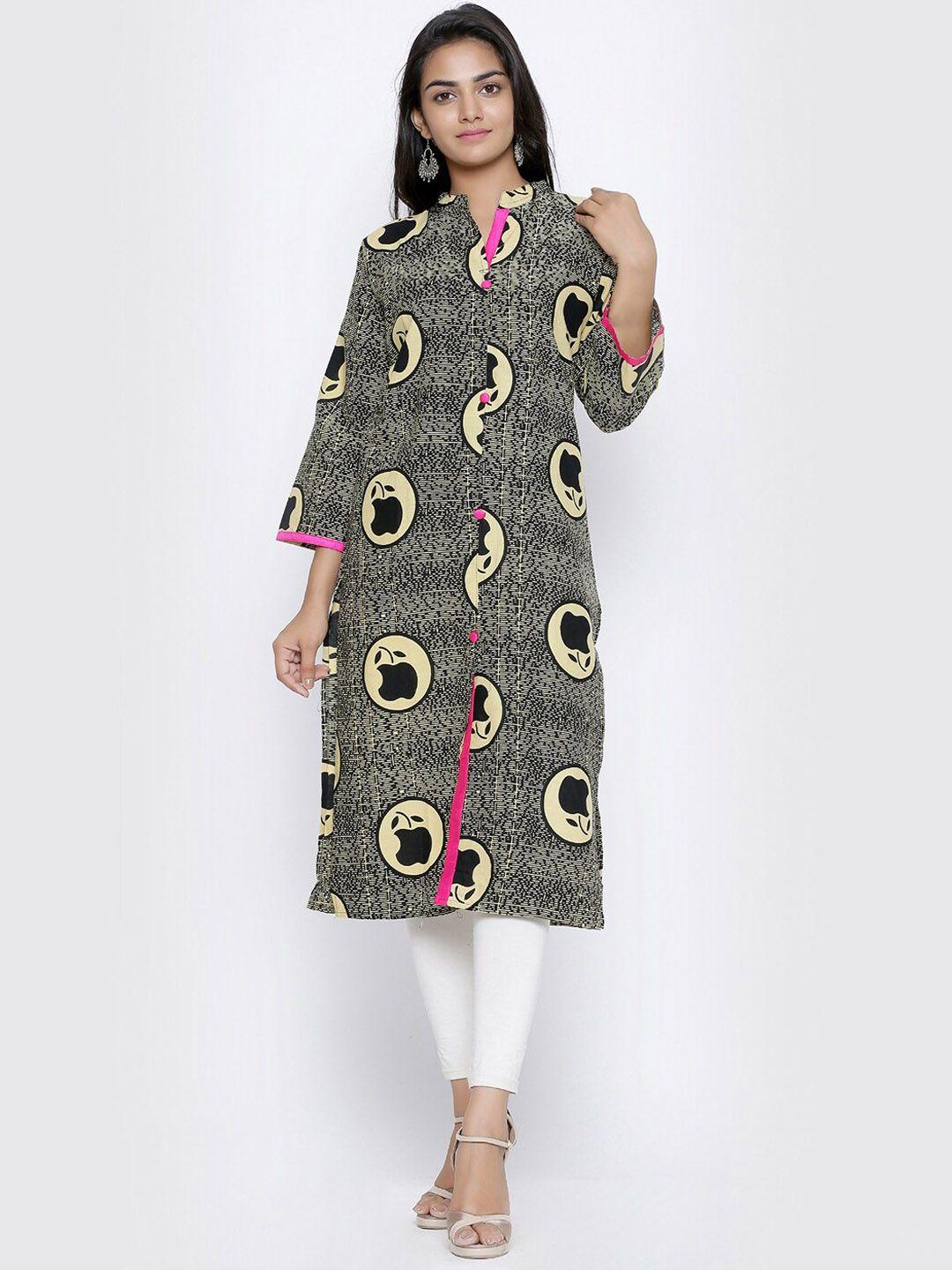 soundarya geometric printed cotton kurta