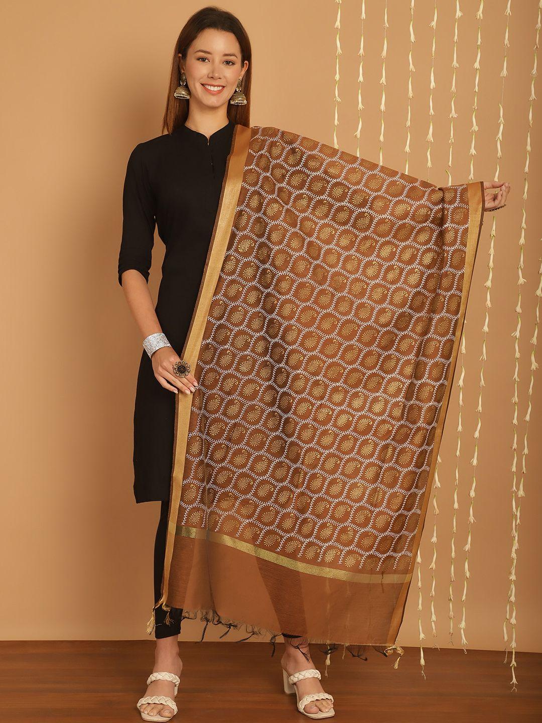 soundarya paisley printed banarasi silk dupatta