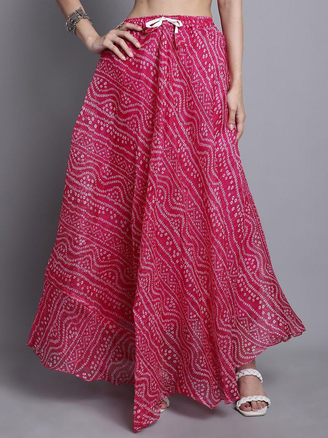 soundarya printed cotton flared maxi  skirt