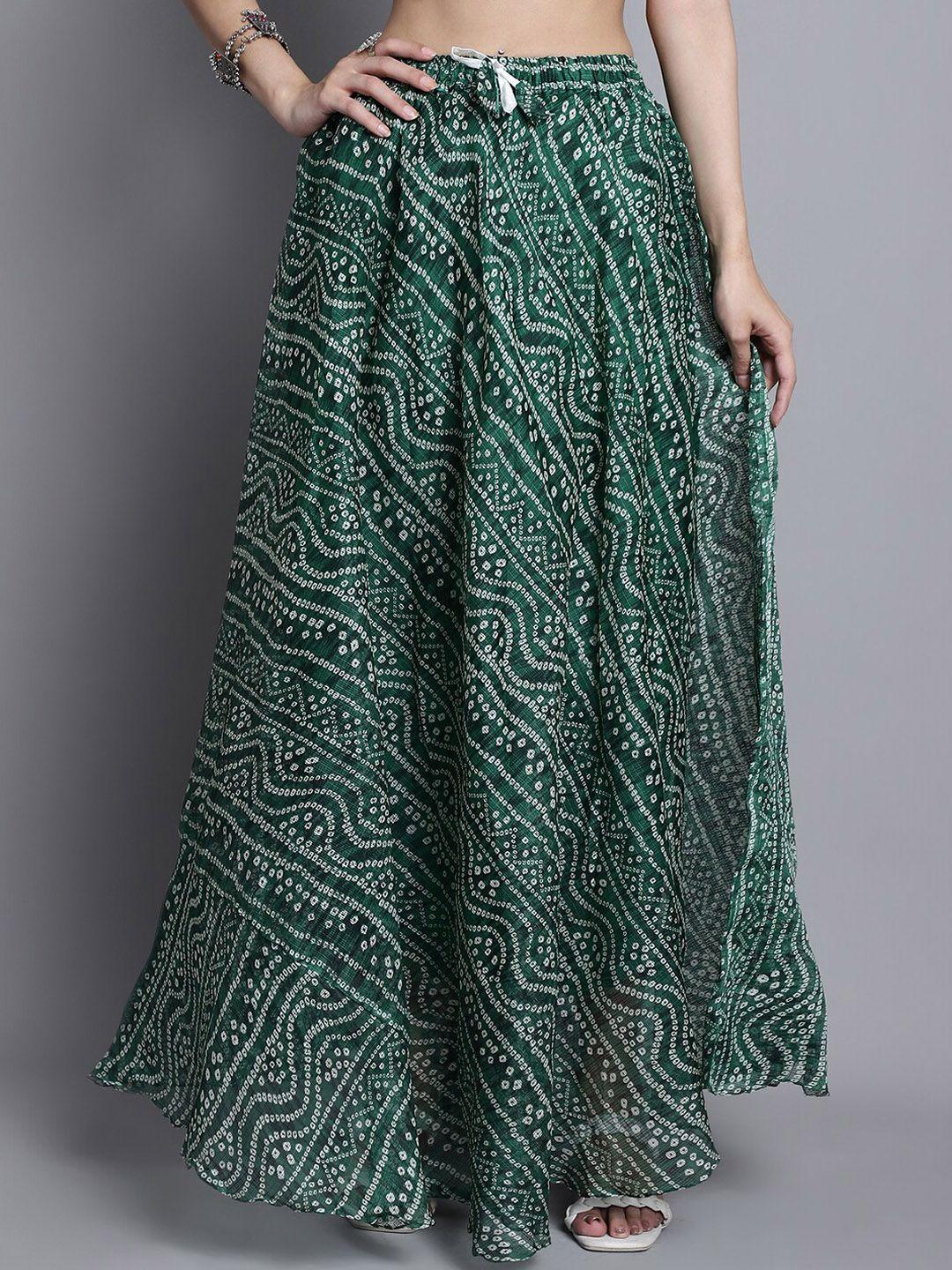 soundarya printed cotton flared maxi skirt