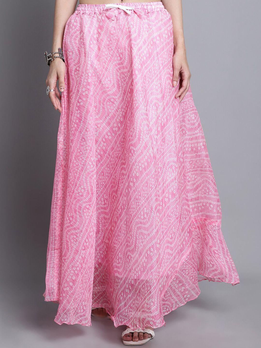 soundarya printed cotton flared maxi skirt