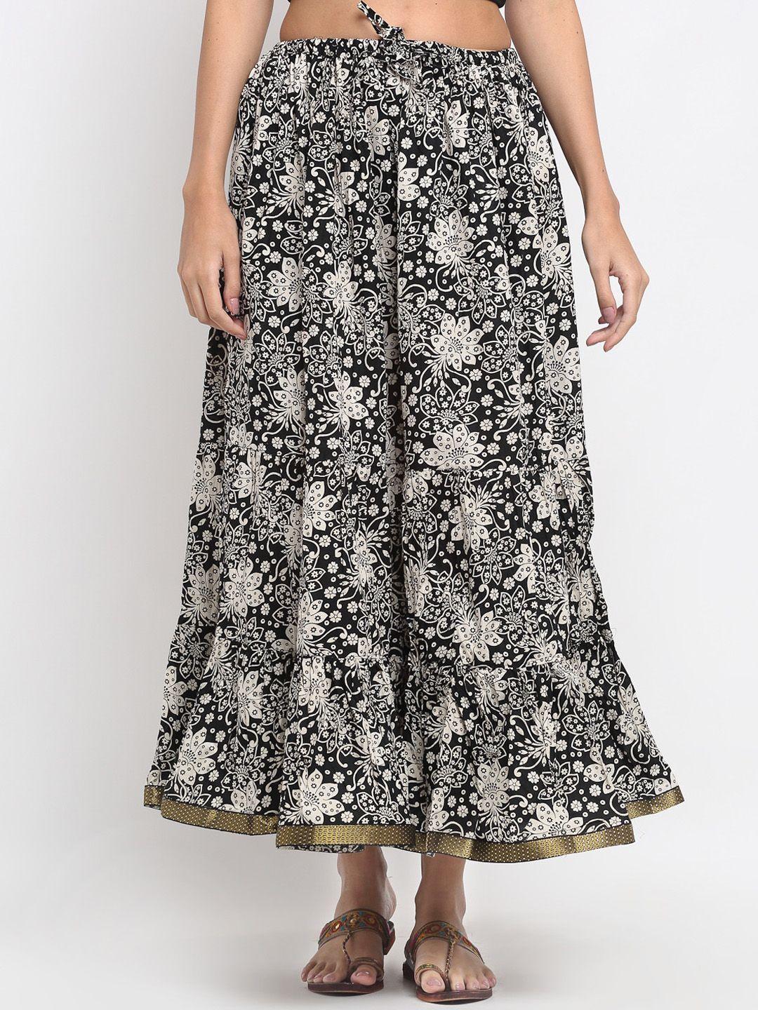soundarya printed pure cotton flared maxi skirt