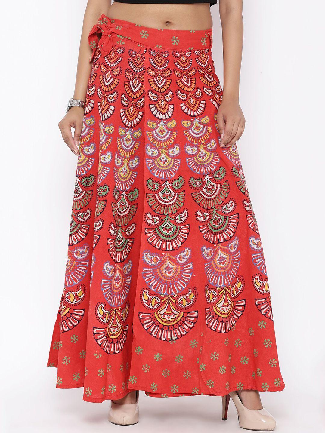 soundarya printed pure cotton wrap maxi skirt