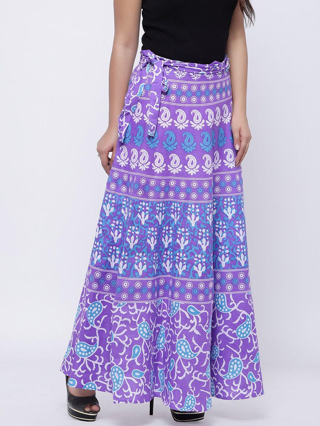 soundarya printed pure cotton wrap maxi skirt