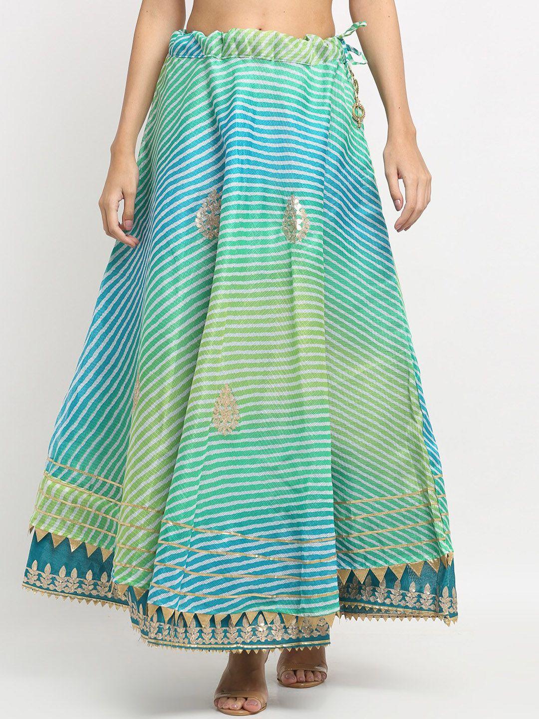 soundarya striped flared ethnic maxi skirt