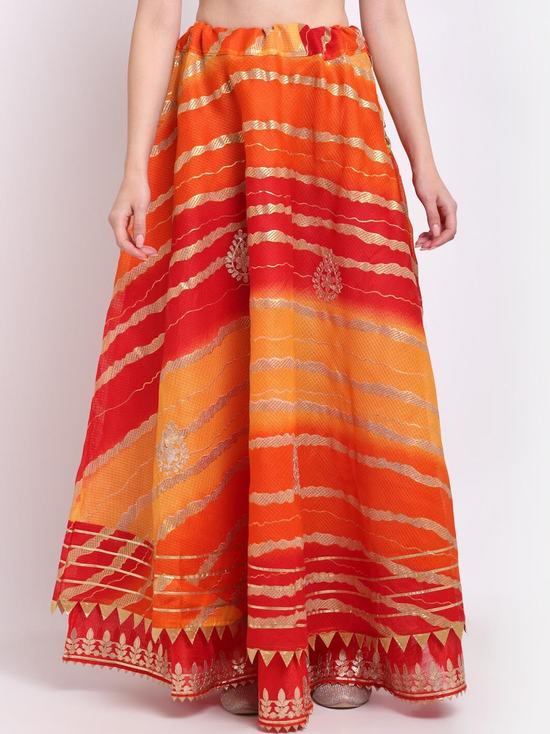 soundarya striped flared ethnic maxi skirt
