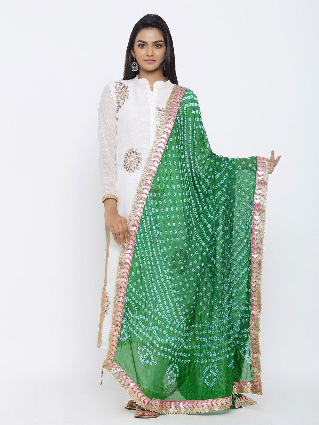 soundarya woven design art silk bandhani dupatta