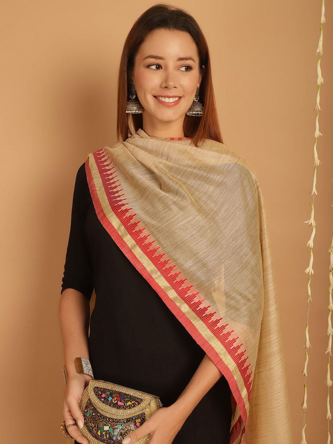 soundarya woven design border banarasi silk dupatta