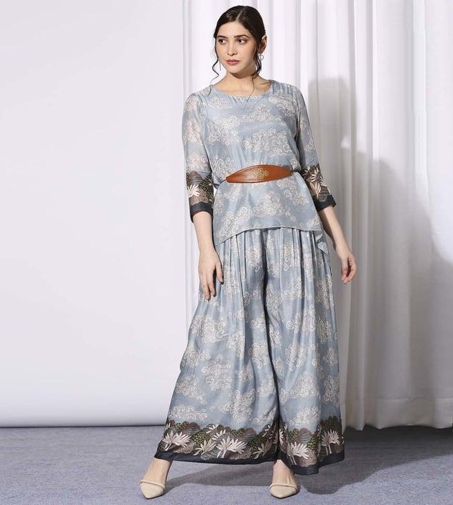 soup by sougat paul conversational printed asyemmtrical co-ord set