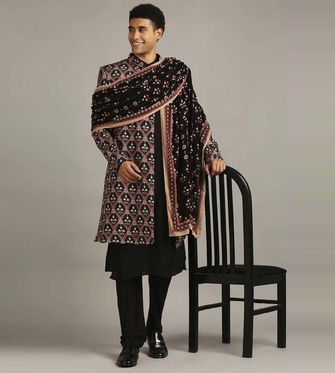 soup by sougat paul ethnic folklore printed sherwani set