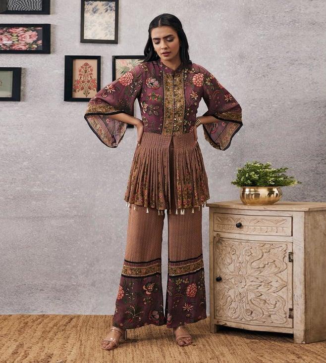 soup by sougat paul pink mehr embroidered kurta with bottom