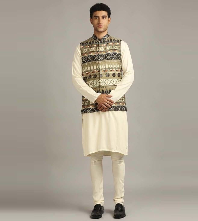 soup by sougat paul tiraz printed bundi with kurta set