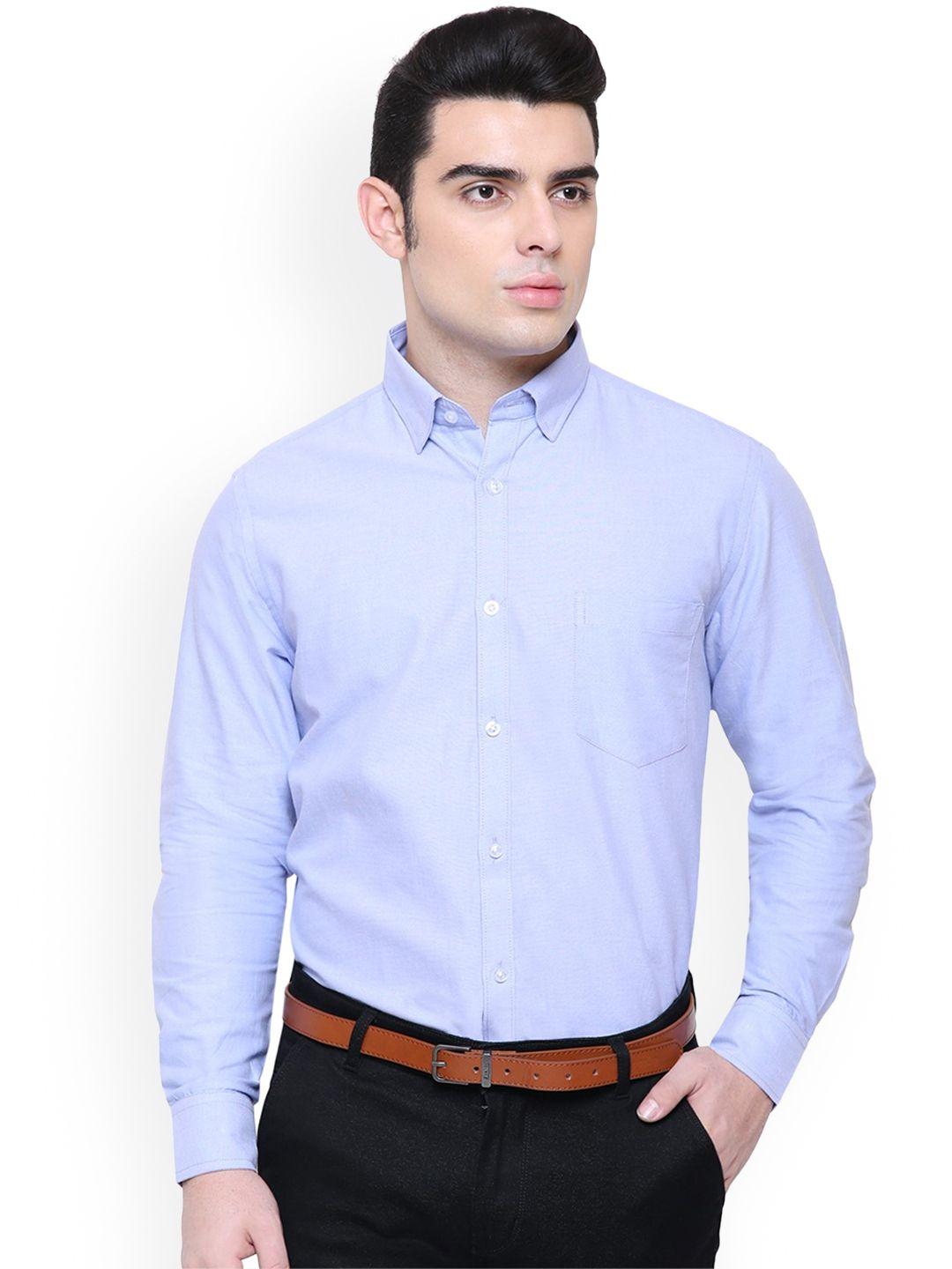 southbay men blue smart slim fit solid formal shirt