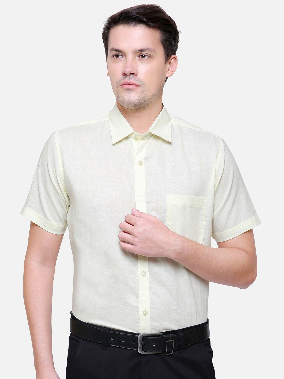 southbay men yellow smart tailored fit formal shirt