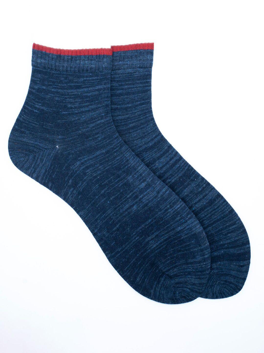 soxytoes navy blue solid ankle length cotton socks