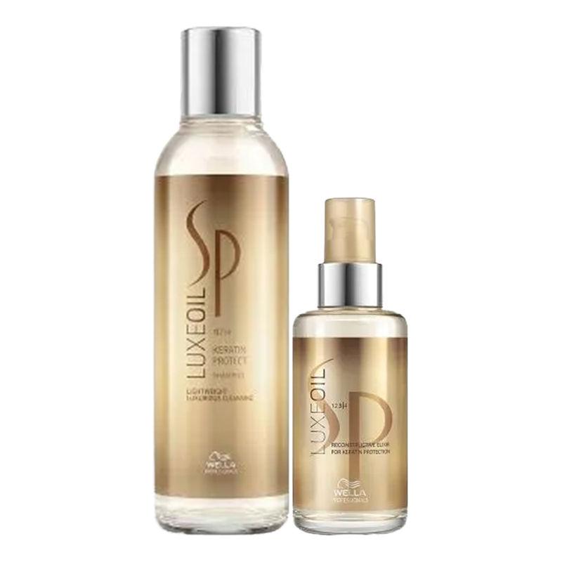 sp luxe oil shampoo and luxe oil elixir combo