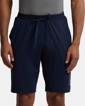 sp19 soft touch microfiber elastane stretch shorts with back zipper pocket & stay fresh treatment