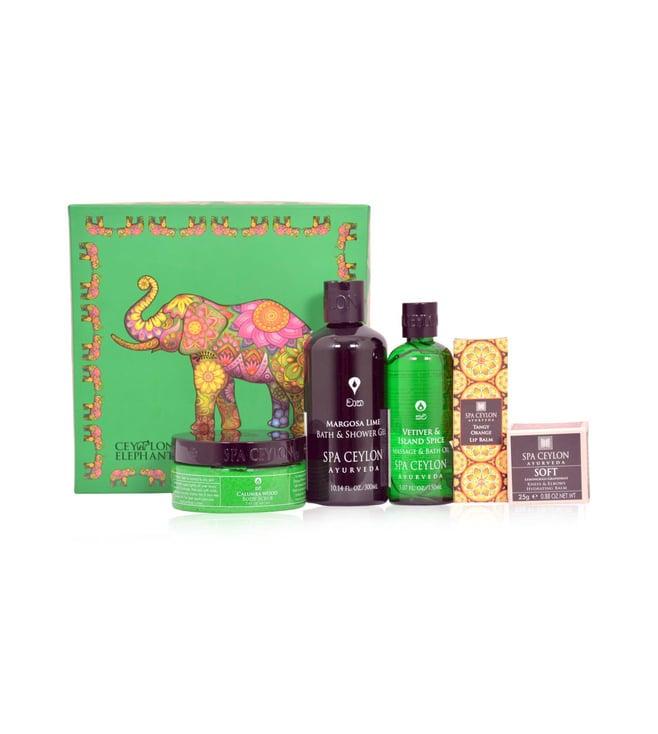 spa ceylon diwali elephant gift box-body care treat
