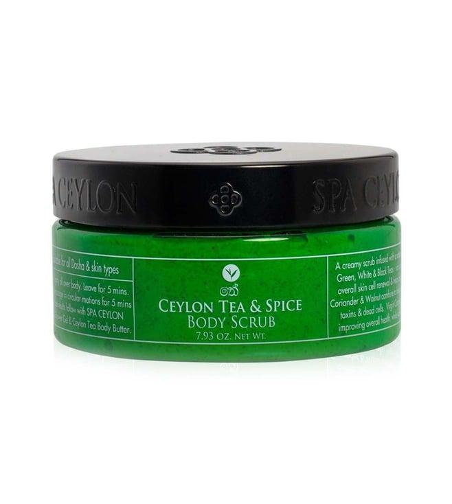 spa ceylon ayurveda wellness ceylon tea & spice body scrub 225 gm