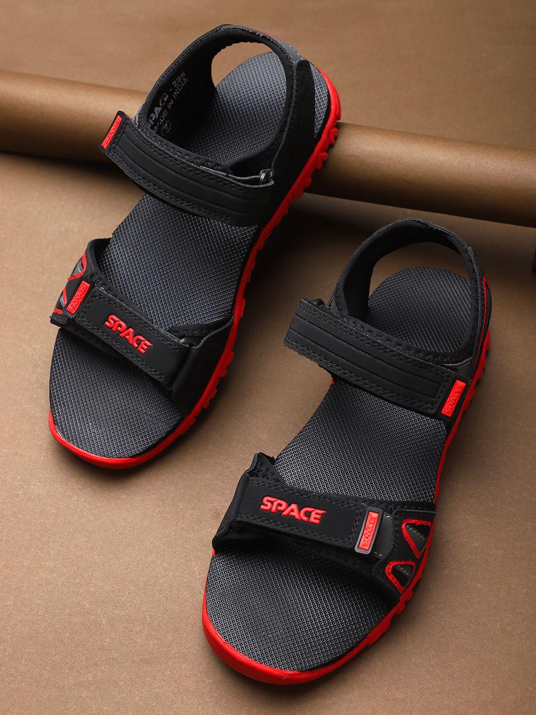 space men black & red sports sandals