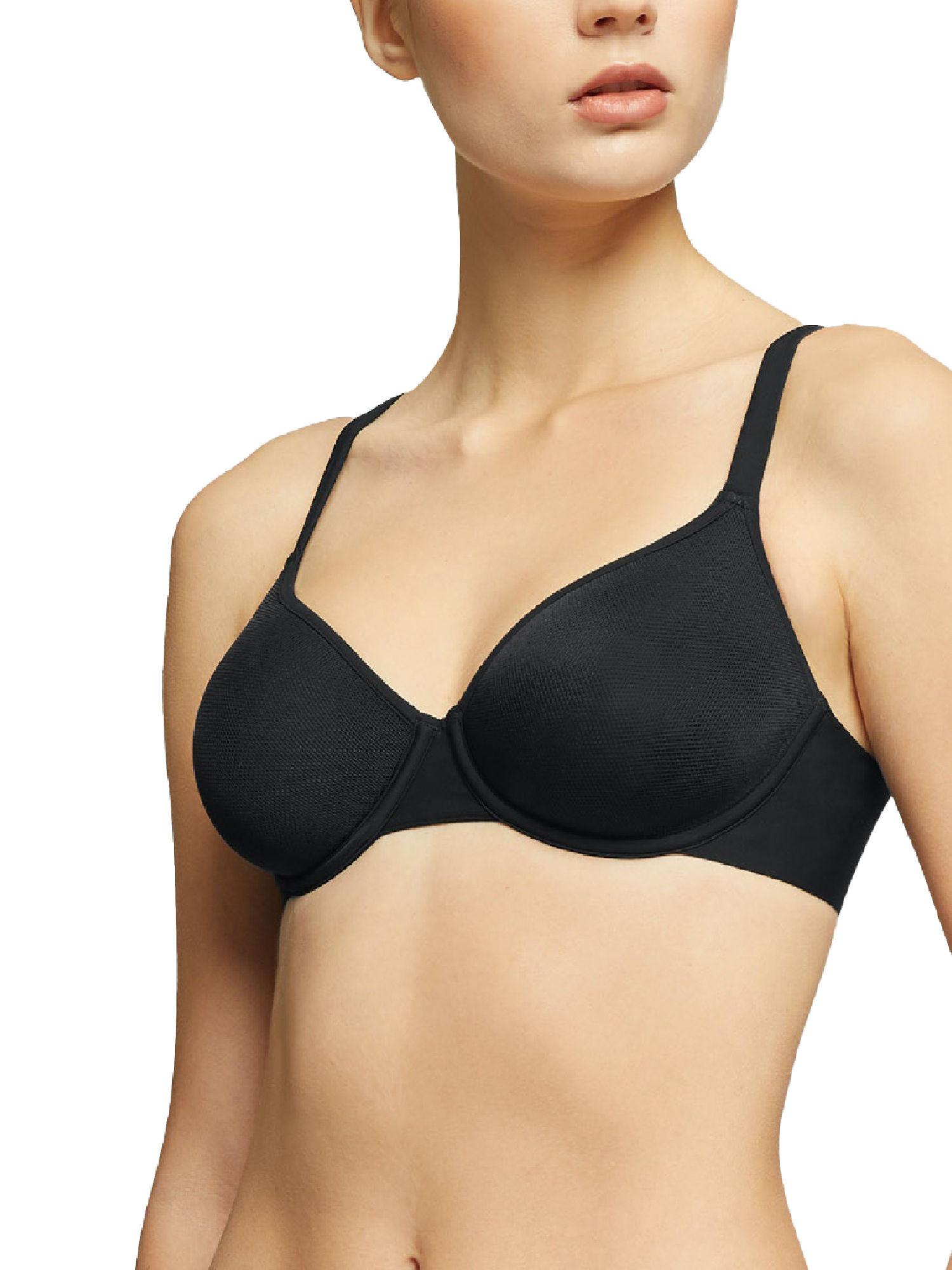 space black balconette bra