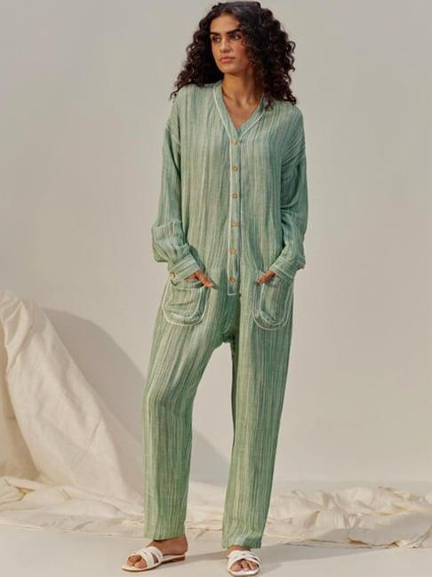 space lines green lake summer story sia jumpsuit