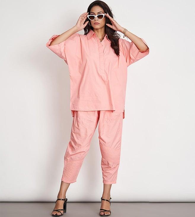 space lines peach pearl summer lush ikigai top and pant