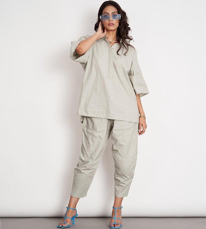 space lines seafoam green summer lush ikigai top and pant