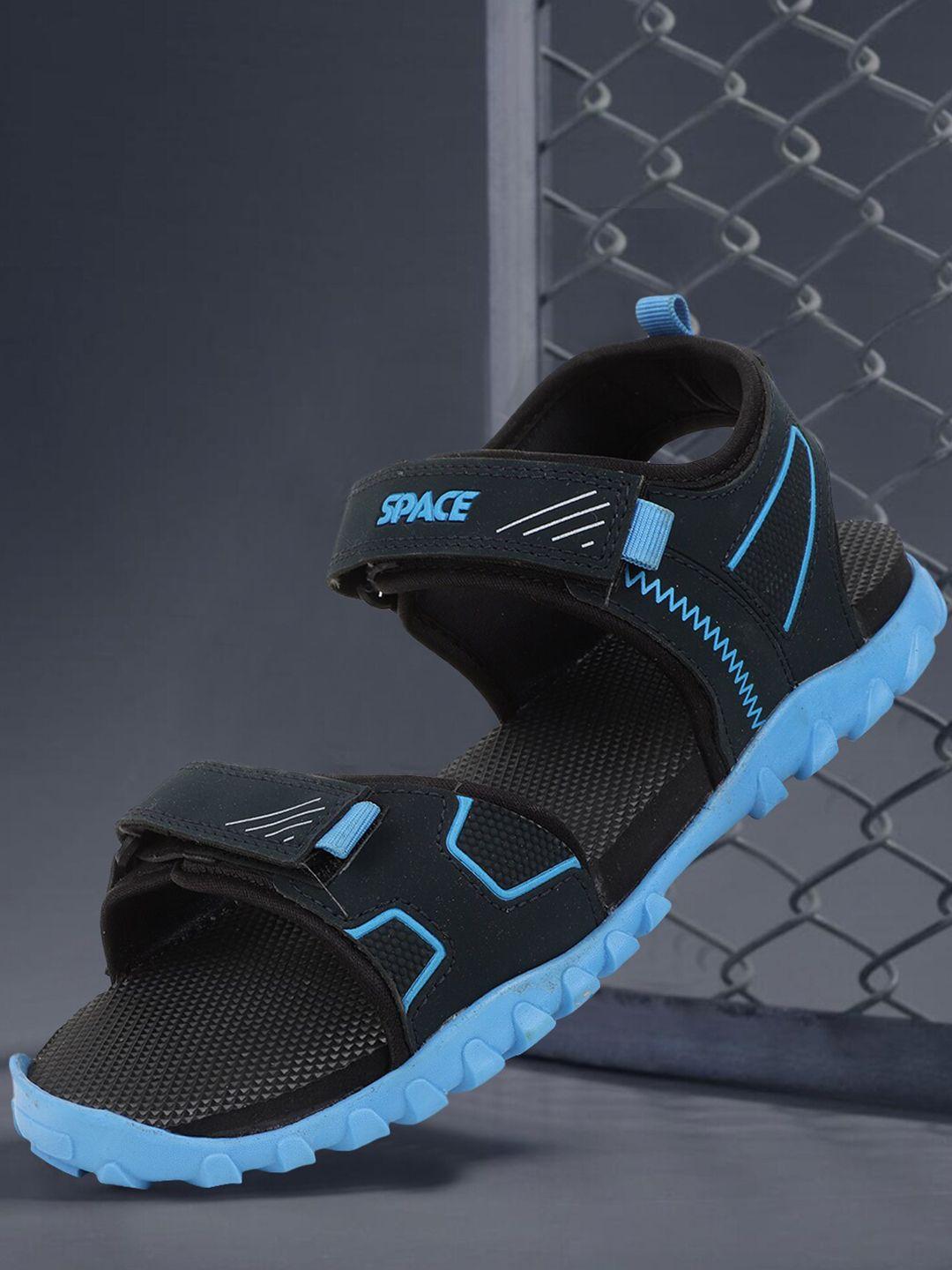 space men navy blue & blue sports sandals