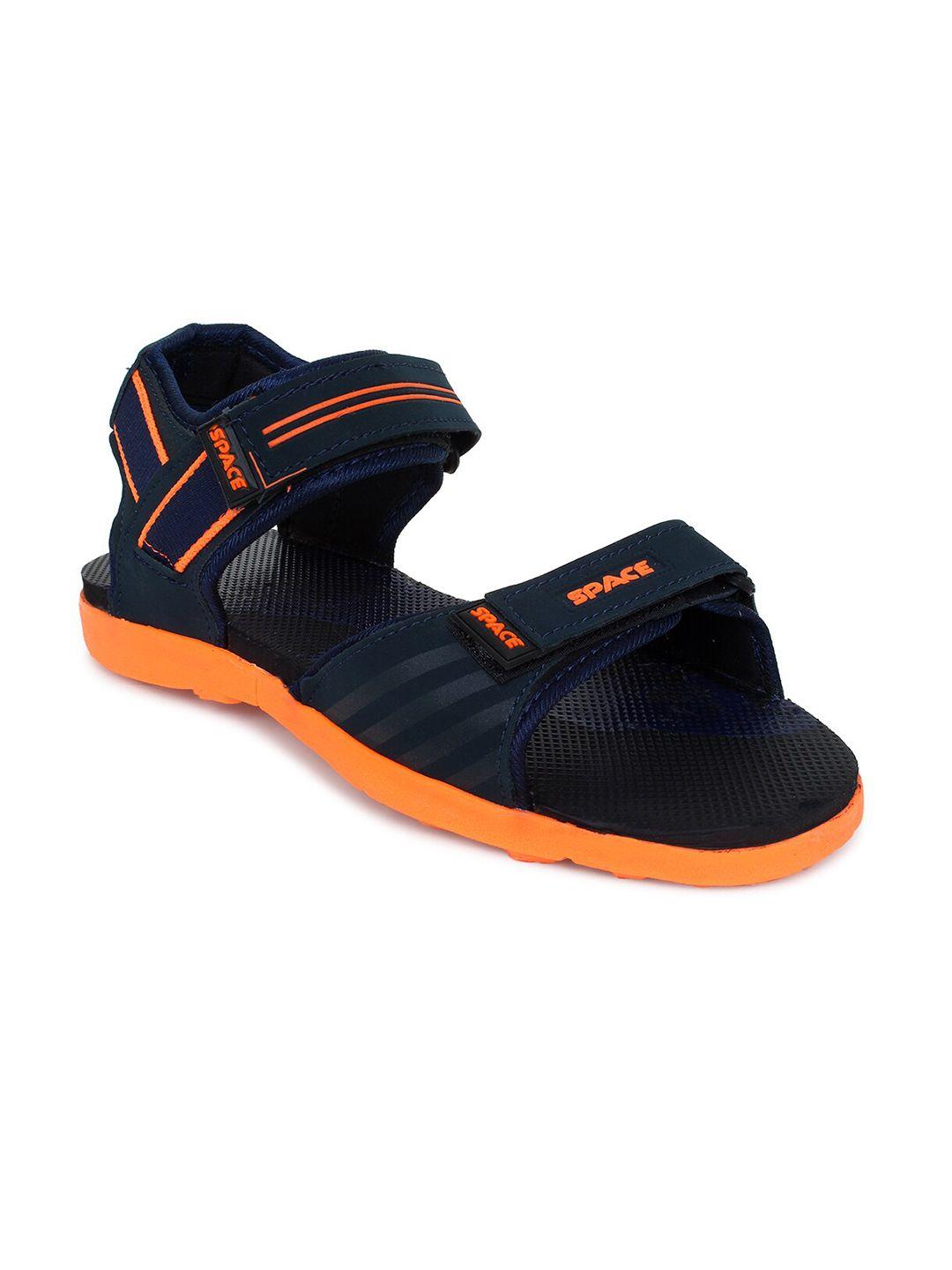 space men navy blue & orange comfort sandals