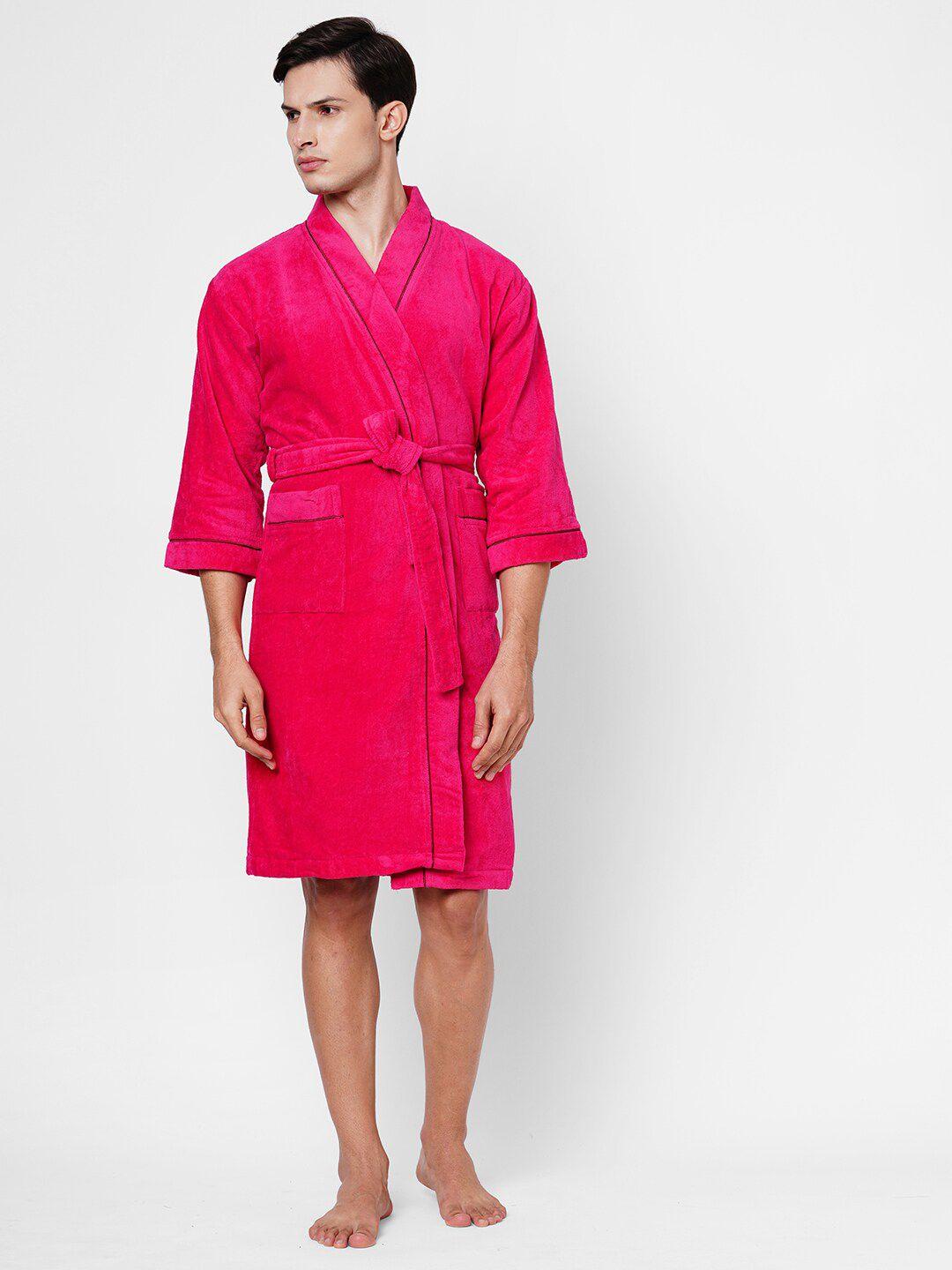 spaces exotica fuchsia pink pure cotton bath robe