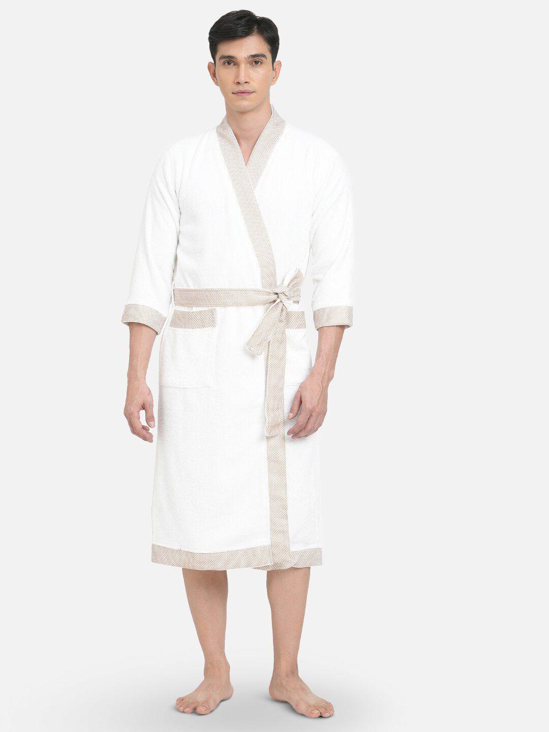 spaces hygro white pure cotton bath robe
