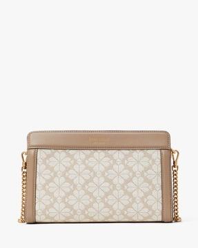 spade flower jacquard medium crossbody bag