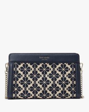 spade flower jacquard medium crossbody bag