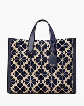 spade flower jacquard stripe manhattan large tote bag