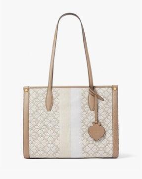 spade flower jacquard stripe market medium tote