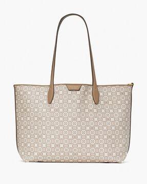 spade flower monogram coated canvas sutton medium tote bag