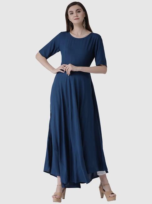 span blue a line kurta