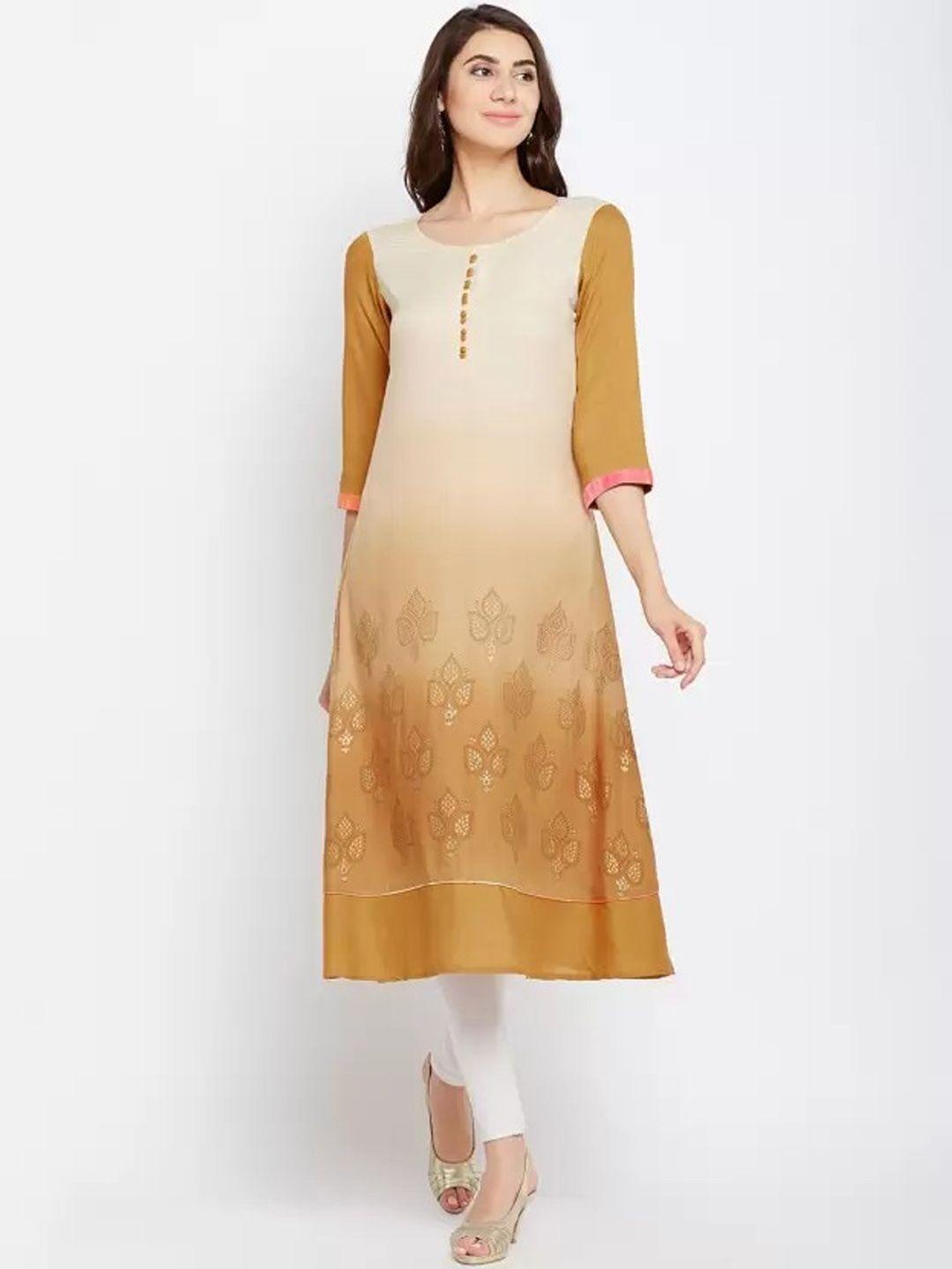 span ethnic motifs printed cotton straight kurta