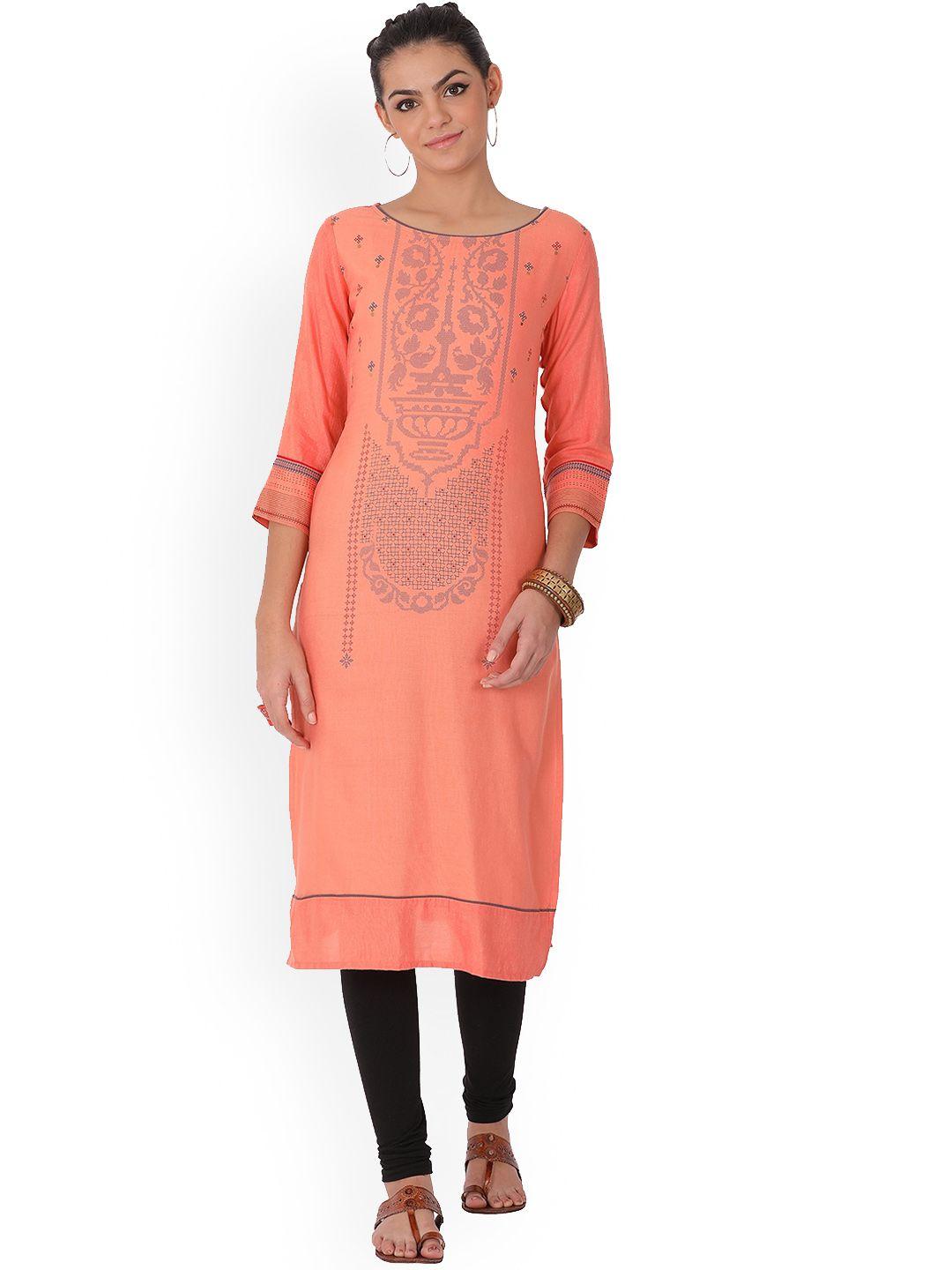 span ethnic motifs printed kurta