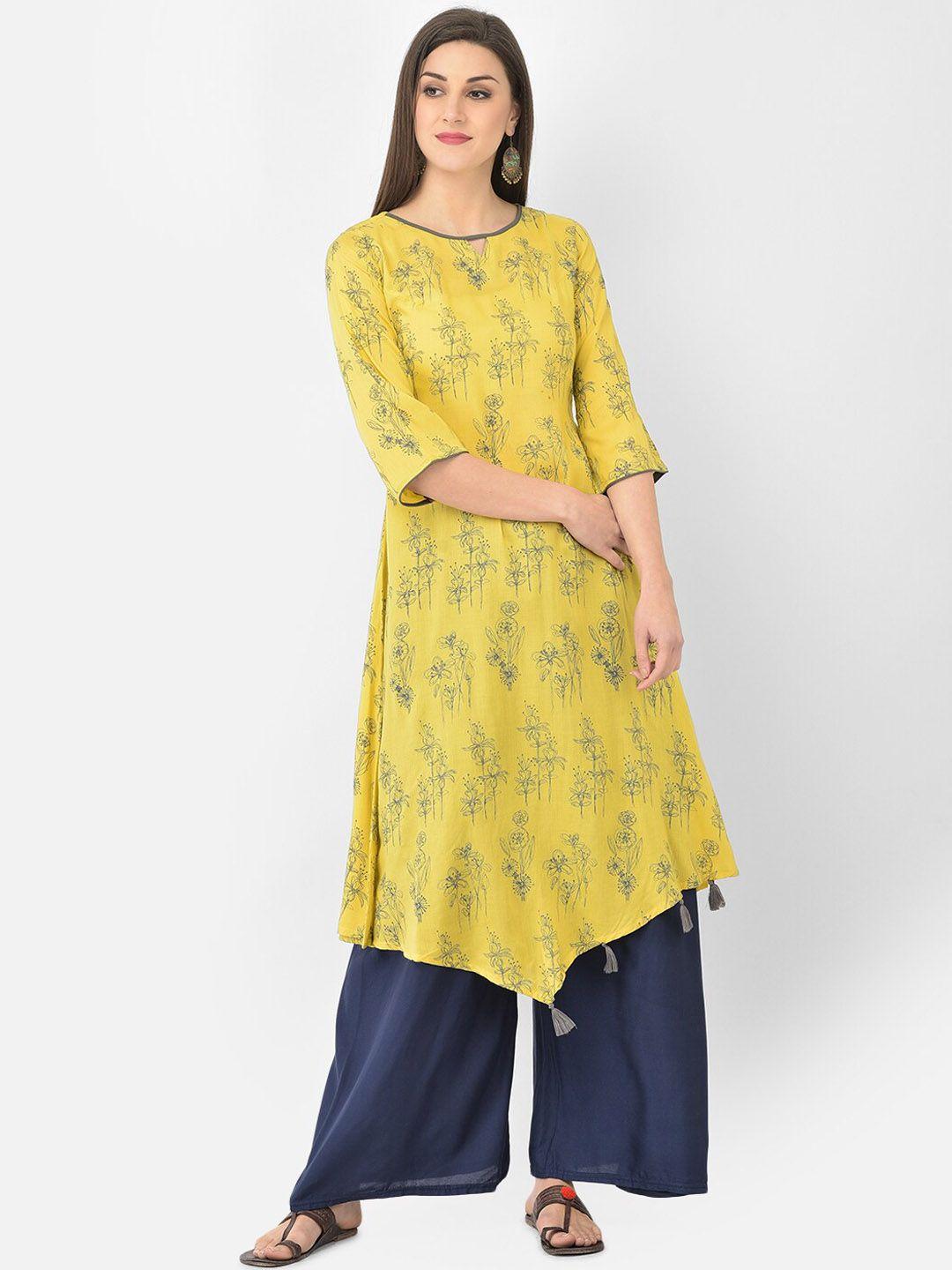 span floral printed pure cotton kurta