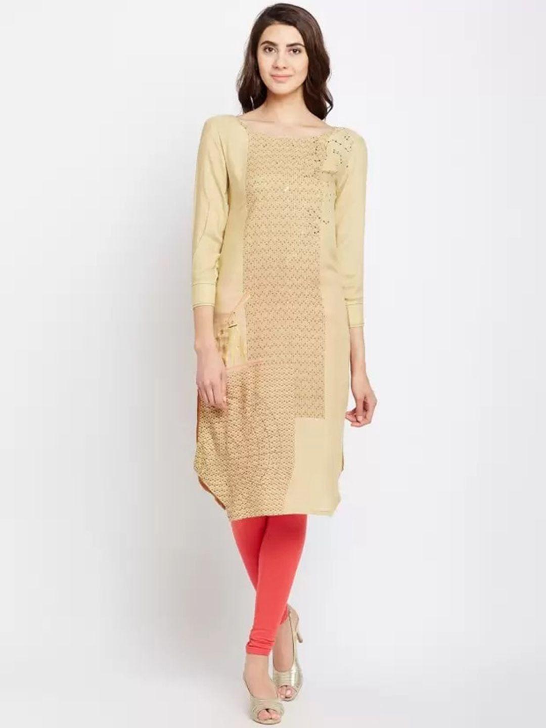 span quirky printed sequinned kurta